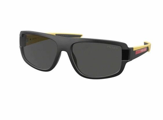 Prada Sport PS03WS 08W06F Black Rubber/Yellow/Dark Grey