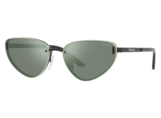 Prada PR57WS 1BO02L Matte Black/Green Mirror Internal Silver