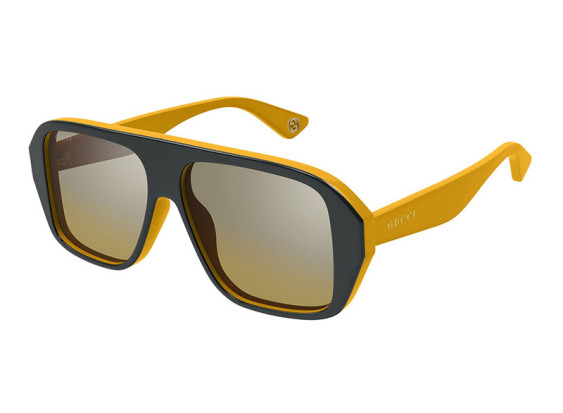 Gucci GG1615S 002 Mustard/Grey/Brown Gradient with Silver Mirror