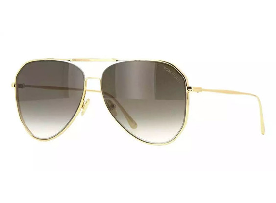Tom Ford FT0853 30B Shiny Yellow Gold/Gradient Smoke