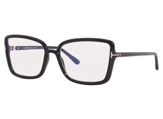 Tom Ford FT5813-B 001 Shiny Black Blue Light Block 56mm