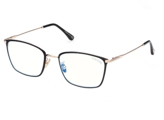 Tom Ford FT5774-D-B 008 Shiny Gunmetal/Gold/Clear Blue Light Block 54mm