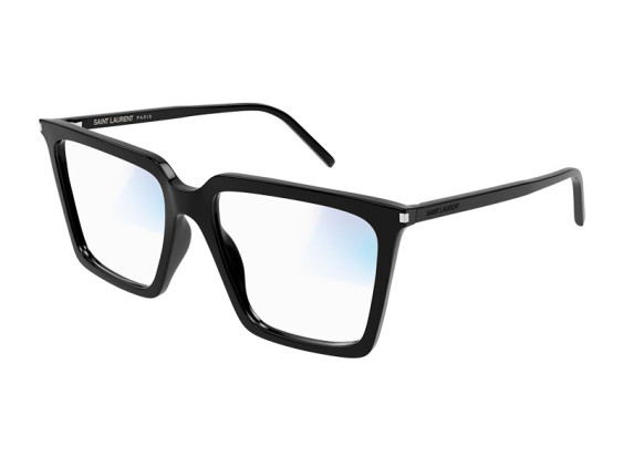 Saint Laurent SL474 006 Shiny Black/Clear to Grey Photochromic with Blue Light Protection