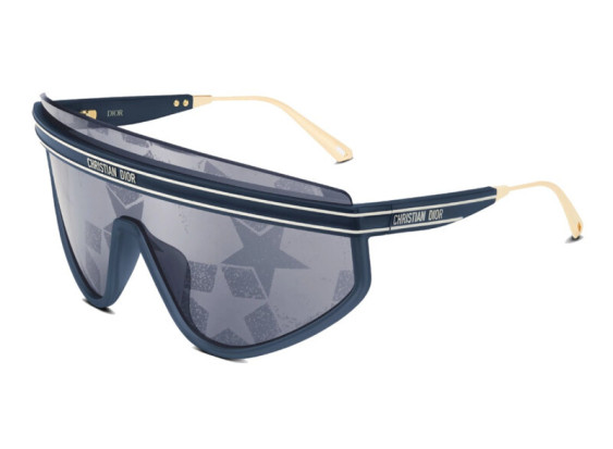 Dior DIORCLUB M2U 31B7 Matte Navy Blue/Silver Mirrored with Blue Star Monogram