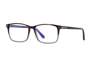 Tom Ford FT5584-B 056 Havana to Grey Gradient/Clear Blue Light Block 54mm