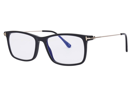 Tom Ford FT5758-B 001 Shiny Black/Blue-Light Block Lens 56mm
