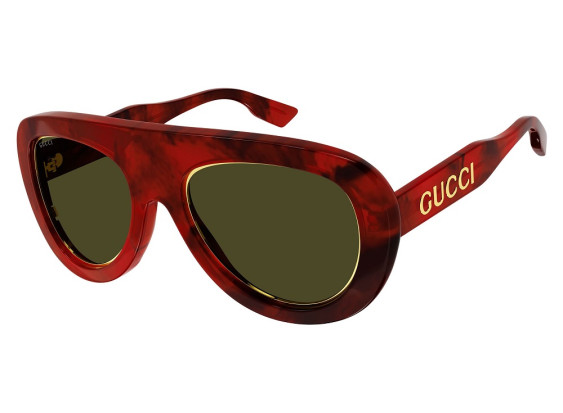 Gucci GG1152S 003 Red Havana with Gold Rim/Green