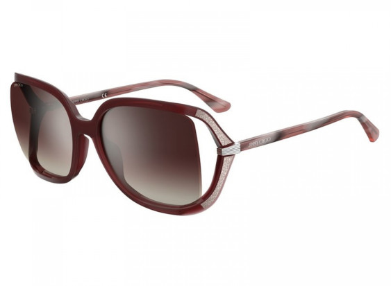 Jimmy Choo TILDA/G/S LHFNQ Opaline Burgundy / Brown Shiny Silver Mirror