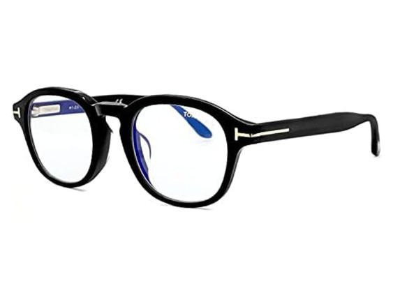 Tom Ford FT5698-F-B 001 Black/Clear Blue Light Block 50mm