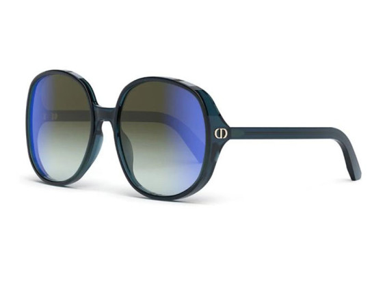 Dior DDOLL R1U 30C6 Translucent Blue/Khaki Gradient Blue Mirrored Flash