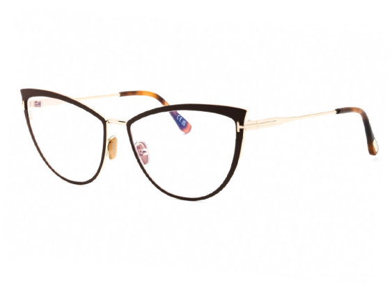 Tom Ford FT5877-B 046 Matte Light Brown/Gold/Clear Blue Light Block 56mm
