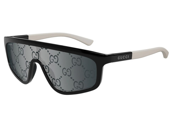 Gucci GG1736S 003 Black/Grey/Smoke with GG Pattern Silver Mirror