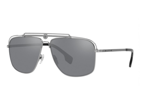 Versace VE2242 10016G Gunmetal/Light Gray Mirrored Black