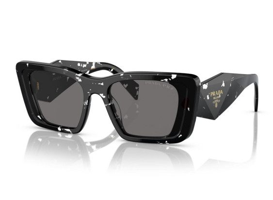 Prada PR08YS 15S5Z1 Black Crystal Tortoise/Dark Grey Polarized