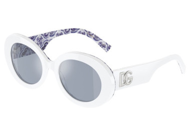 Dolce & Gabbana DG4448 337155 White On Blue Maiolica/Light Blue Mirror Silver