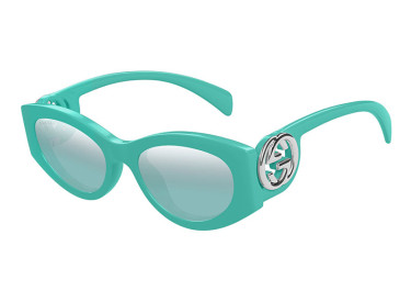 Gucci GG1691S 004 Shiny Turquoise/Azure Silver  Mirror