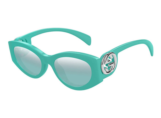 Gucci GG1691S 004 Shiny Turquoise/Azure Silver  Mirror