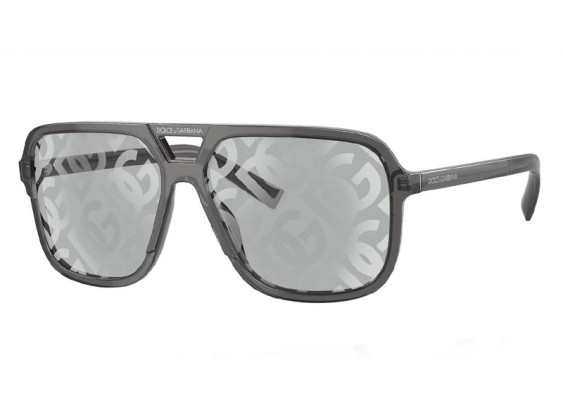 Dolce & Gabbana DG4354 3160AL Grey/Lt Grey Tampo Mirror Dg Cross
