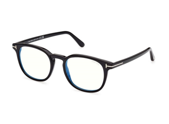 Tom Ford FT5819-B 001 Shiny Black Blue Light Block 52mm
