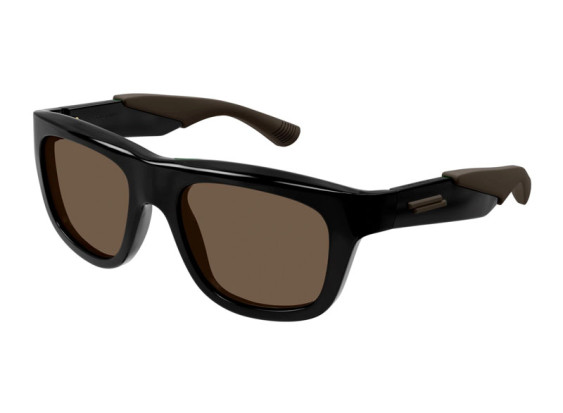 Bottega Veneta BV1233S 002 Shiny Black/Brown/Brown