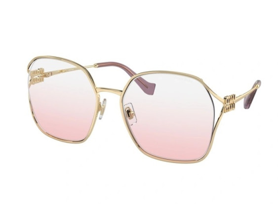 Miu Miu MU52WS ZVN04Z Pale Gold/Clear Gradient Pink