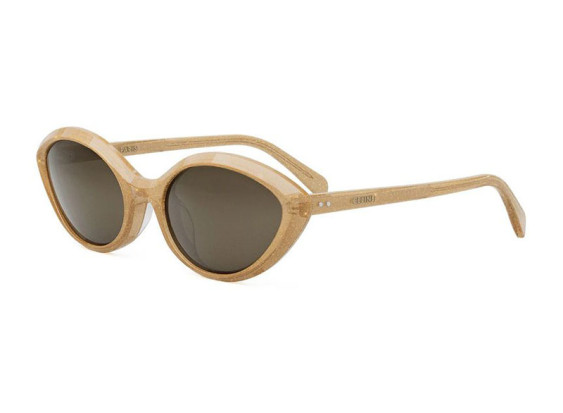 Celine CL40264U 59E Shiny Milky Peach with Gold Glitter/Brown