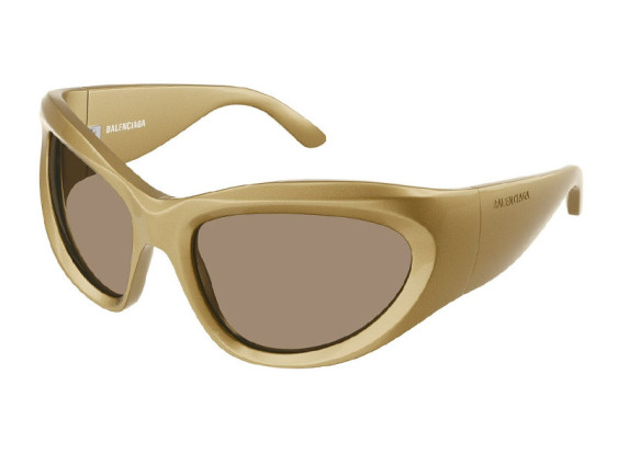 Balenciaga BB0228S 004 Gold/Brown Gold Mirror