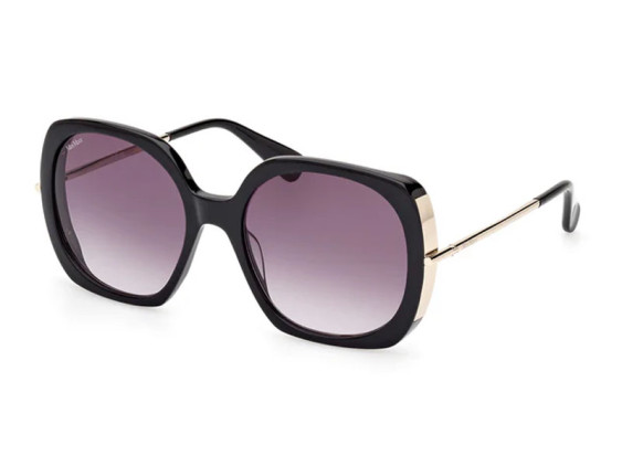 Max Mara MM0079 01B Shiny Black/Smoke Gradient