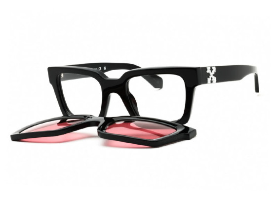 Off-White OERI14C CLIP ON 1025 Black/Clear with Magnetic Clip-On Red