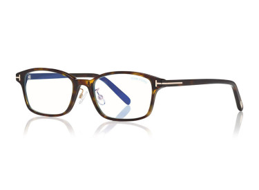 Tom Ford FT5647-D-B 052 Shiny Dark Havana/Clear Blue Light Block 53mm