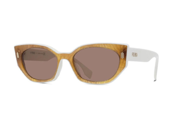 Fendi FE40018I 64E Honey Green Havana/White/Brown