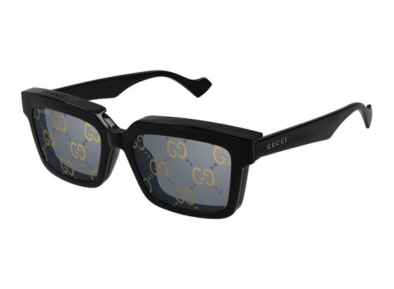 Gucci GG1543S 001 Shiny Black/Transparent with Magnetic Clip-On Smoke Mirror