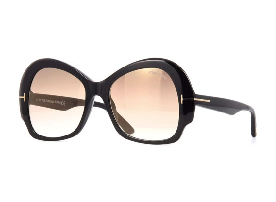 Tom Ford FT0874 01G Black/Brown Gradient with Gold Flash Mirror