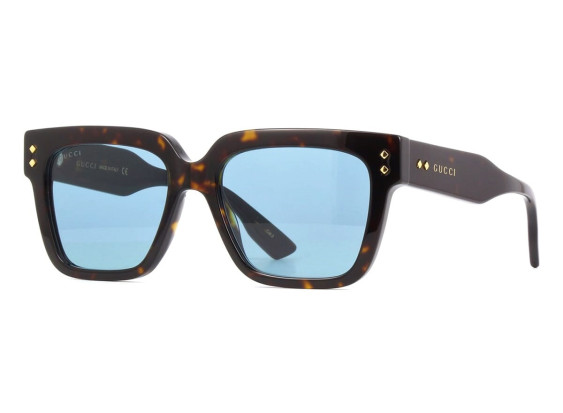 Gucci GG1084S 002 Shiny Dark Havana/Light Blue