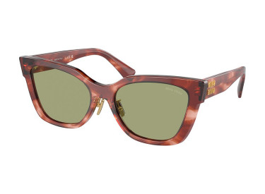 Miu Miu MU02ZS 12Q60D Striped Garnet/Green Mirror Internal Silver