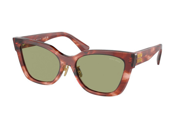 Miu Miu MU02ZS 12Q60D Striped Garnet/Green Mirror Internal Silver