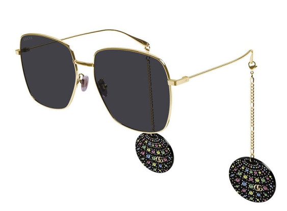 Gucci GG1031S 009 Gold/Grey with Black Detachable Jewelry Charm
