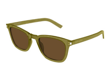 Saint Laurent SL716 SLIM 004 Shiny Transparent Acid Green/Brown