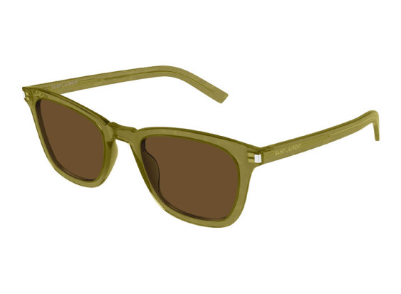 Saint Laurent SL716 SLIM 004 Shiny Transparent Acid Green/Brown