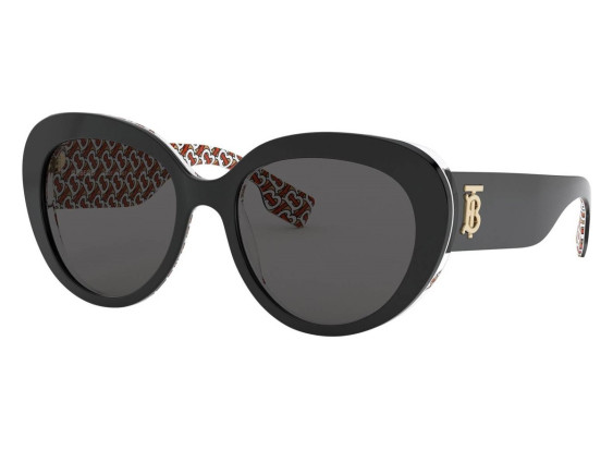 Burberry BE4298 382287 Top Black on Print TB Red/Grey