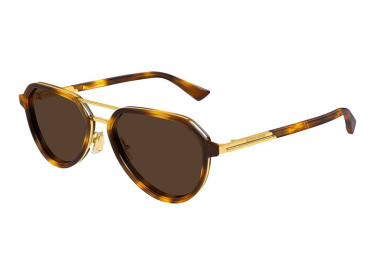 Bottega Veneta BV1373S 002 Havana/Gold/Brown