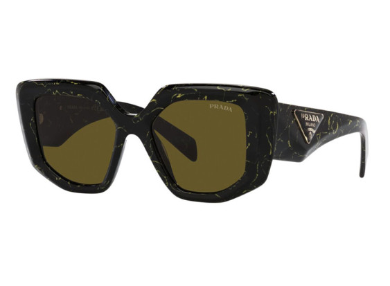 Prada PR14ZS 19D01T Black/Yellow Marble/Dark Brown