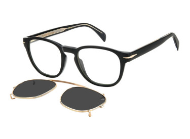 David Beckham DB 1117/CS 0807 IR Black/Clear with Magnetic Clip-On Grey