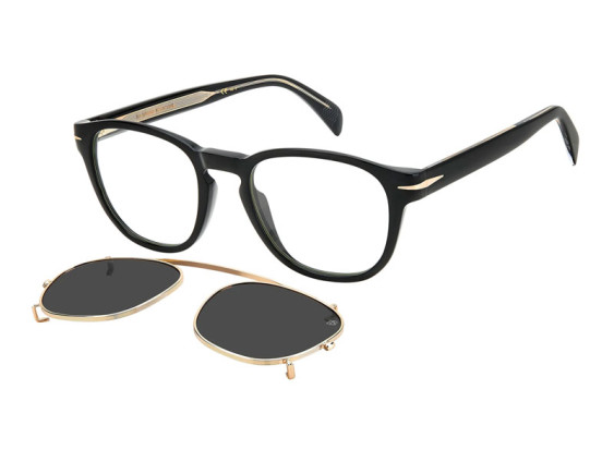 David Beckham DB 1117/CS 0807 IR Black/Clear with Magnetic Clip-On Grey