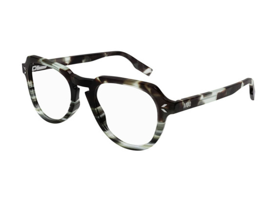McQueen MQ0348O 004 Havana with Shiny Green 50mm