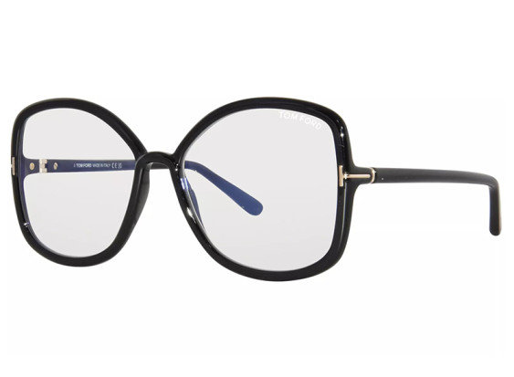 Tom Ford FT5845-B 001 Shiny BlackClear Blue Light Block 56mm