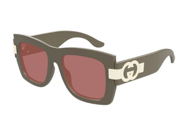 Gucci GG1688S 004 Matte Pearl Grey/Solid Bordeaux