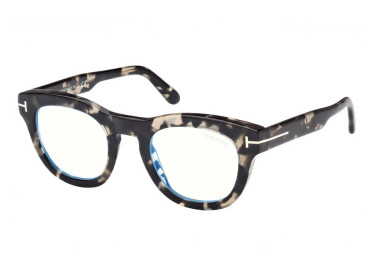 Tom Ford FT5873-B 005 Black Havana/Clear Blue Light Block 49mm
