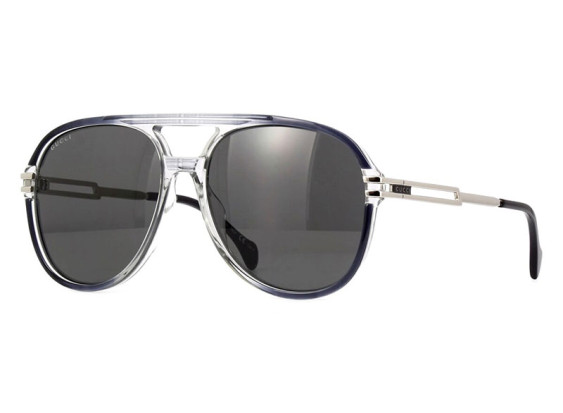 Gucci GG1104S 001 Transparent Grey/Silver/Grey