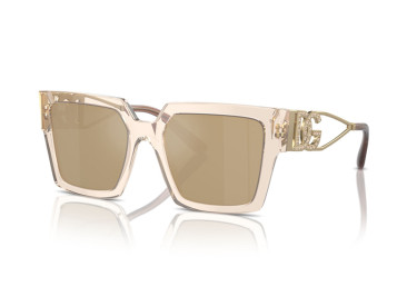 Dolce & Gabbana DG4446B 343203 Transparent Camel/Clear Mirror Real Yellow Gold